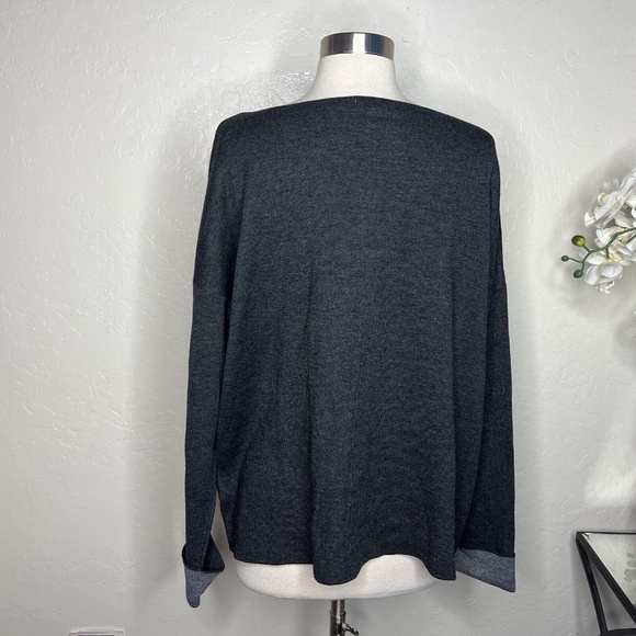 h&m basic gray knit sweater top L - Picture 3 of 5
